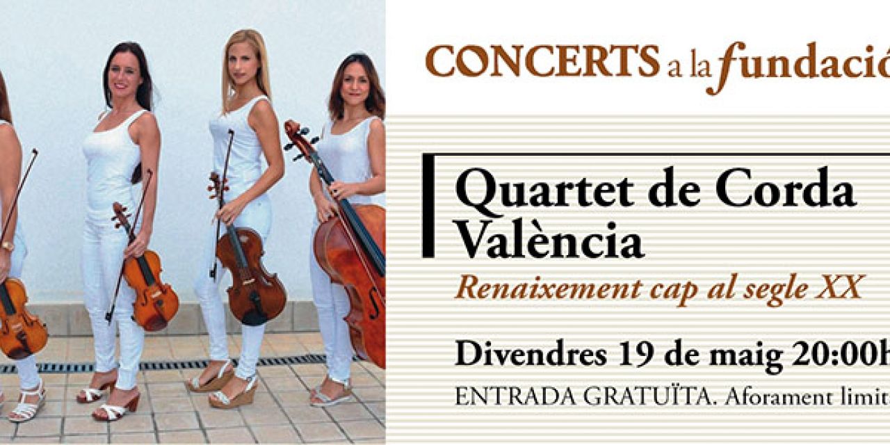  El Cuarteto de Cuerda Valencia ofrece una actuación en Concerts a la Fundació
