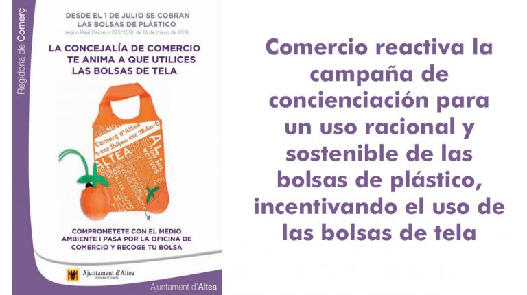 Comercio reactiva la campaña de concienciación para un uso racional y  sostenible de las bolsas de plástico