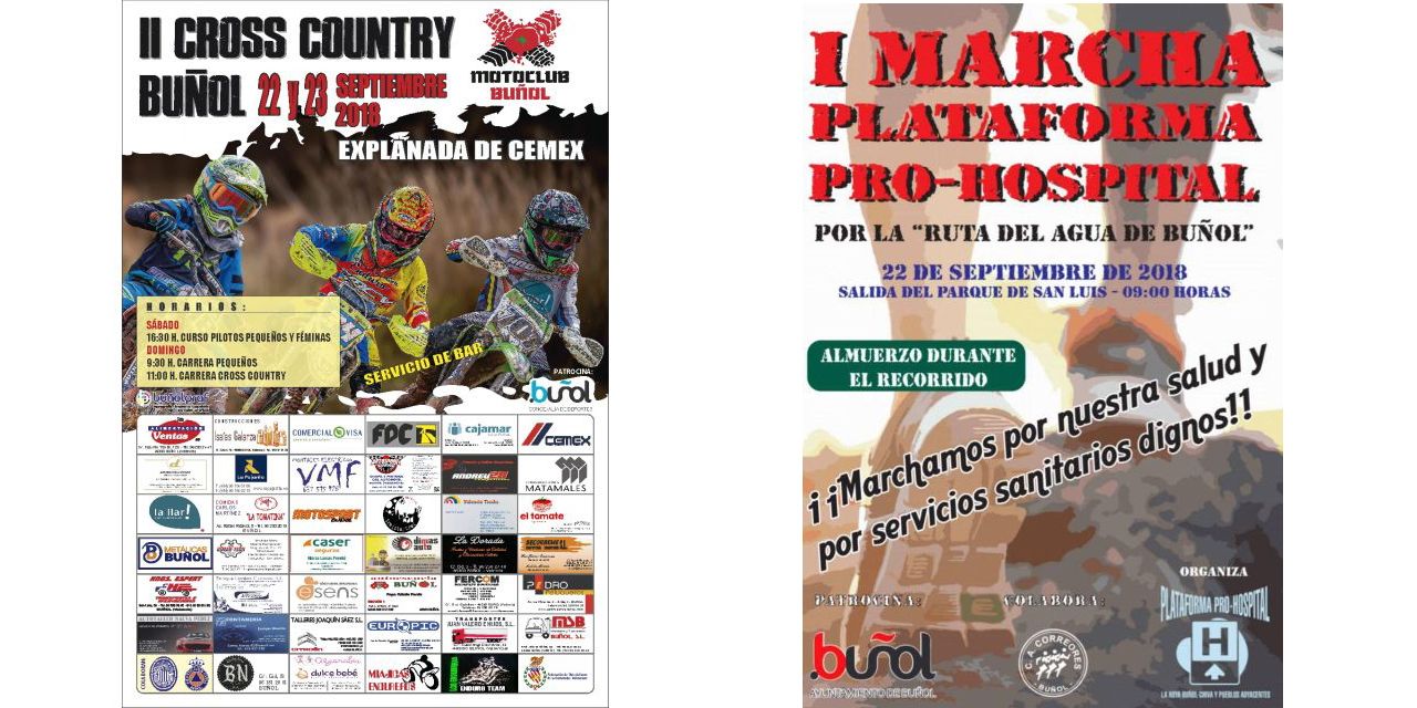  El deporte vuelve a ser protagonista en Buñol con la I Marcha Plataforma Pro-Hospital y el II Cross Country