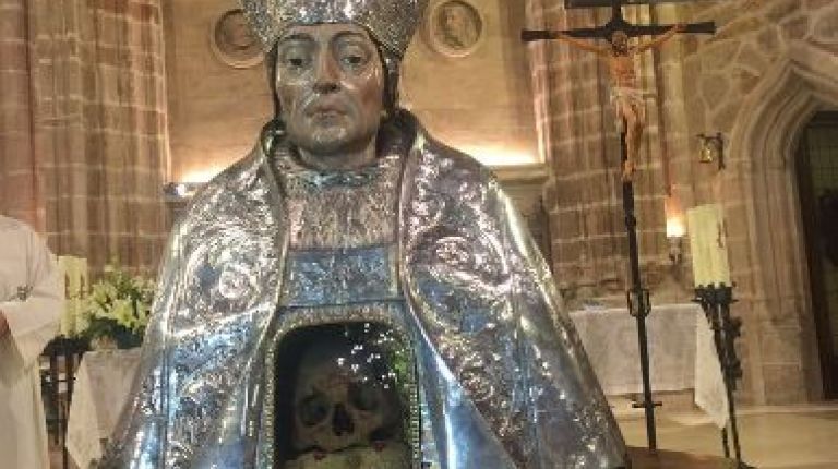 El busto relicario con el cráneo de Santo Tomás de Villanueva