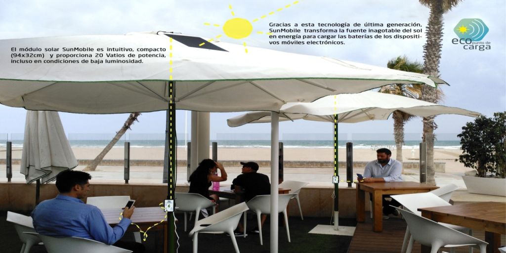  Los hoteles podrán cargar dispositivos móviles en piscinas y jardines con tecnología solar. Ahorro de energía y más servicios.