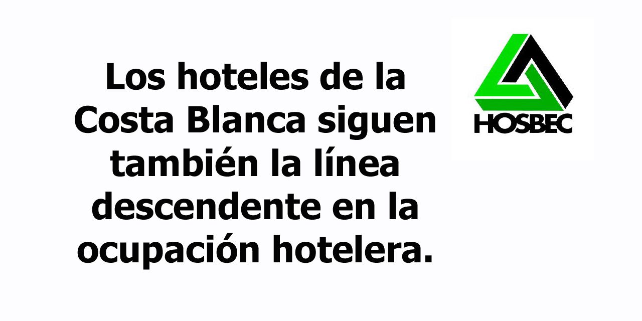  Los hoteles de la Costa Blanca siguen también la línea descendente en la ocupación hotelera.
